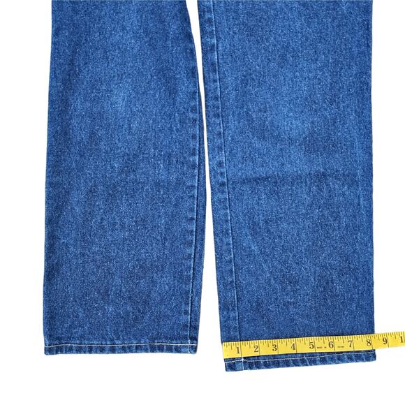 VTG SIDE Zip Jeans Chic Size 16 Dark Stone Wash Denim Vintage 90s High Rise - Picture 4 of 11